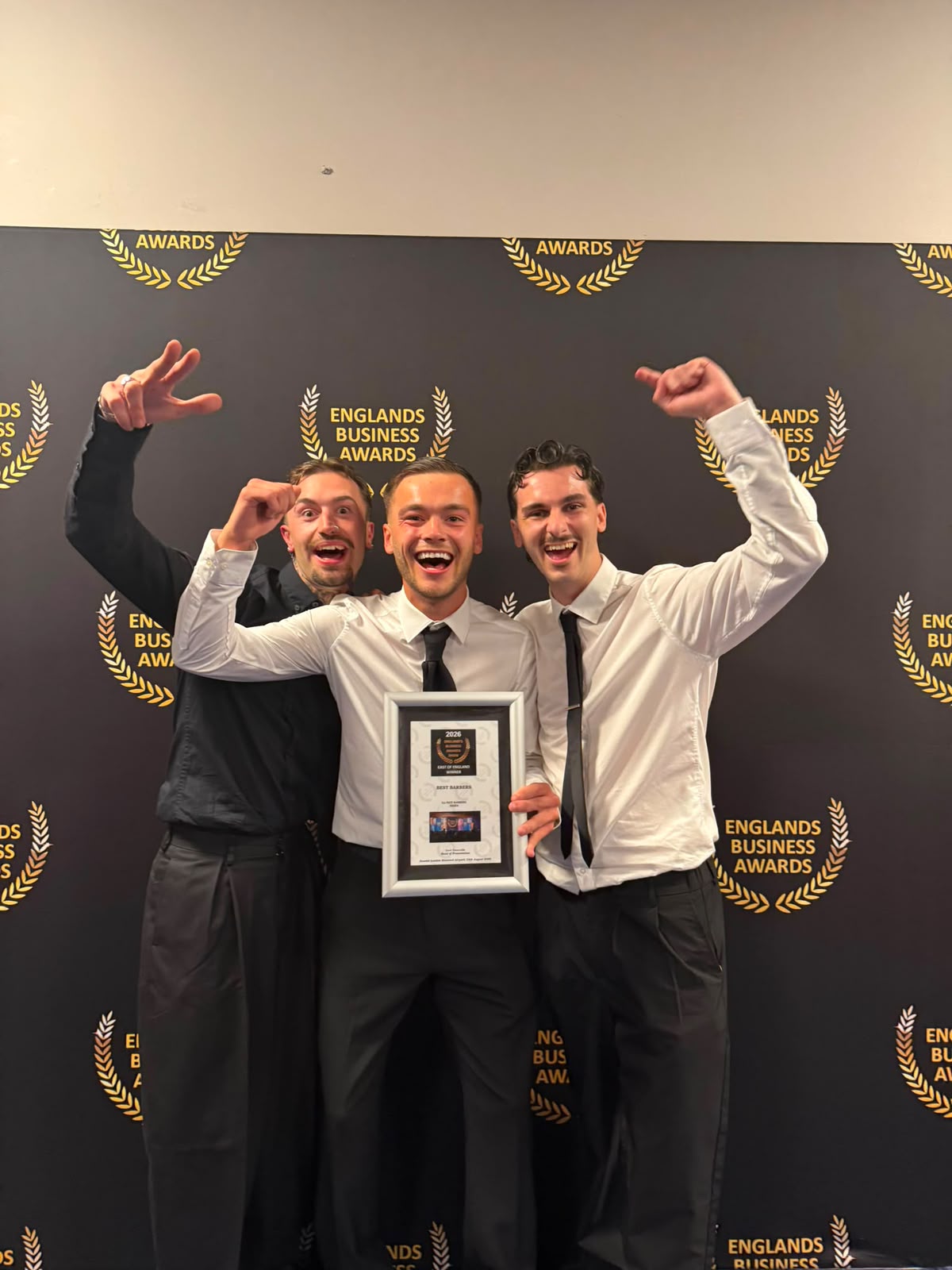 The ILL Fate team celebrating with their Best Barber award